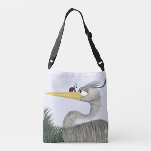 Cute Heron en Ladybug Crossbody Tas (Achterkant)