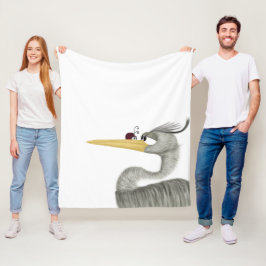 Cute Heron en Ladybug Fleece Deken