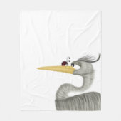 Cute Heron en Ladybug Fleece Deken (Voorkant)