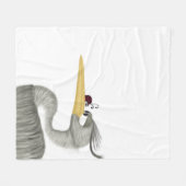 Cute Heron en Ladybug Fleece Deken (Voorkant (Horizontaal))