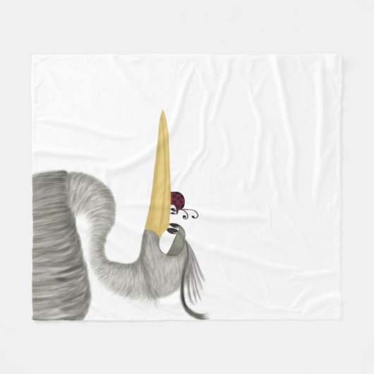 Cute Heron en Ladybug Fleece Deken (Voorkant (Horizontaal))