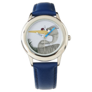 Cute Heron en Ladybug Horloge
