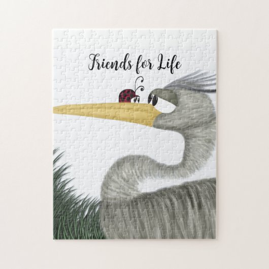 Cute Heron en Ladybug Legpuzzel (Verticaal)