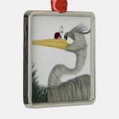 Cute Heron en Ladybug Metalen Ornament (Rechts)