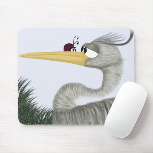 Cute Heron en Ladybug Muismat (Met muis)