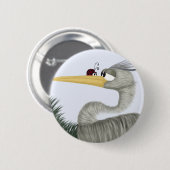 Cute Heron en Ladybug Ronde Button 5,7 Cm (Voorkant /achterkant)