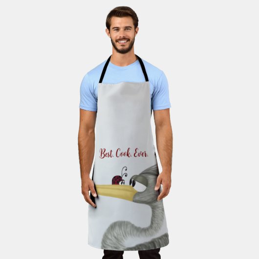 Cute Heron en Ladybug Schort (Gedragen)