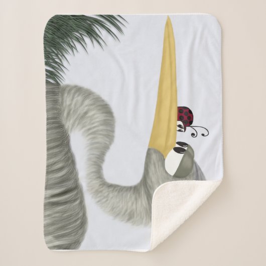 Cute Heron en Ladybug Sherpa Deken (Voorkant)