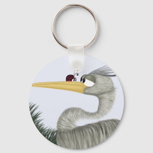Cute Heron en Ladybug Sleutelhanger (Voorkant)
