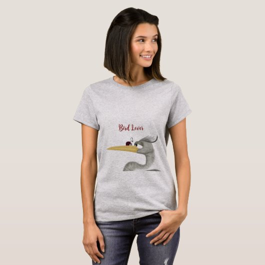 Cute Heron en Ladybug T-shirt (Voorkant volledig)