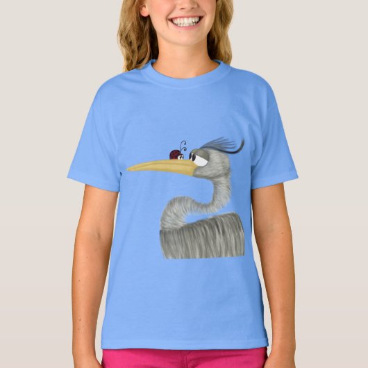 Cute Heron en Ladybug T-shirt (Voorkant)
