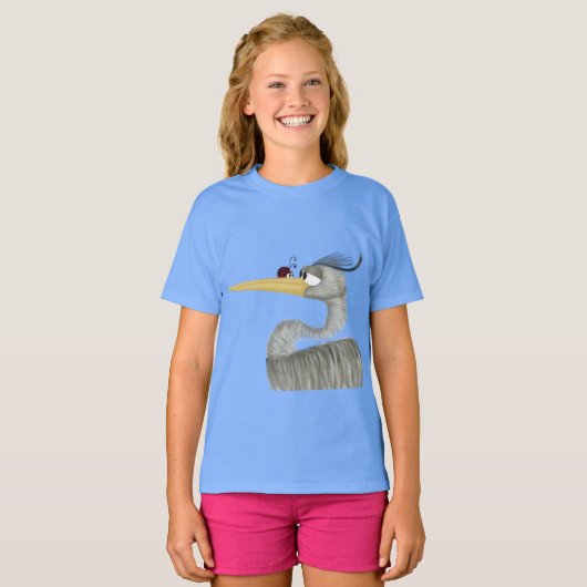Cute Heron en Ladybug T-shirt (Voorkant volledig)