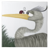Cute Heron en Ladybug Tegeltje (Voorkant)