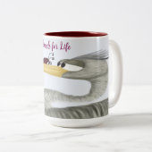 Cute Heron en Ladybug Tweekleurige Koffiemok (Voorkant rechts)