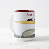 Cute Heron en Ladybug Tweekleurige Koffiemok (Voorkant links)