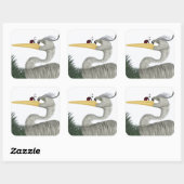 Cute Heron en Ladybug Vierkante Sticker (Vel)