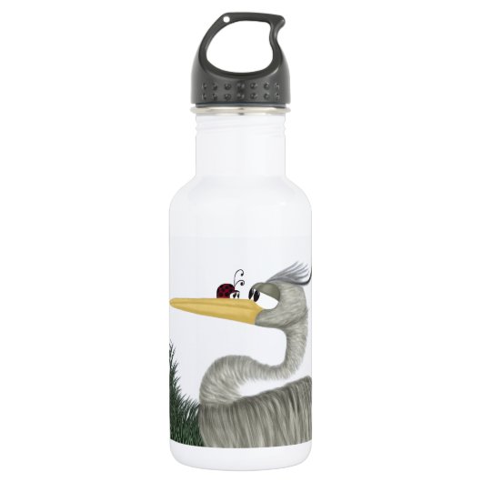 Cute Heron en Ladybug Waterfles (Voorkant)