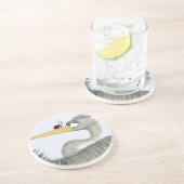 Cute Heron en Ladybug Zandsteen Onderzetter (Zijkant)