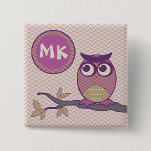 Cute Herringbone Owl Trendy Orchid Paarse Moon