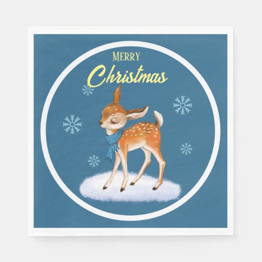 Cute hert-kerstpapier Napkin Servet (Voorkant)