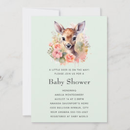 Cute Hert Omringd Door Rozen Baby Shower Kaart