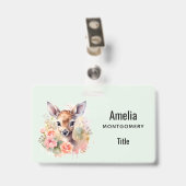 Cute Hert Omringd Door Rozen Badge (Achterkant met clip)