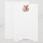 Cute Hert Omringd Door Rozen Briefpapier (Voorkant / Achterkant)