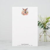 Cute Hert Omringd Door Rozen Briefpapier (Staand voorkant)