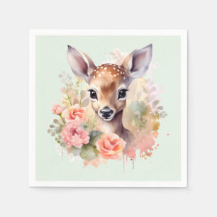 Cute Hert Omringd Door Rozen Servet