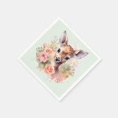 Cute Hert Omringd Door Rozen Servet (Hoek)