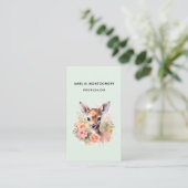 Cute Hert Omringd Door Rozen Visitekaartje (Staand voorkant)
