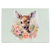 Cute Herten Omringd Door Rozen Groot Cadeauzakje (Voorkant)