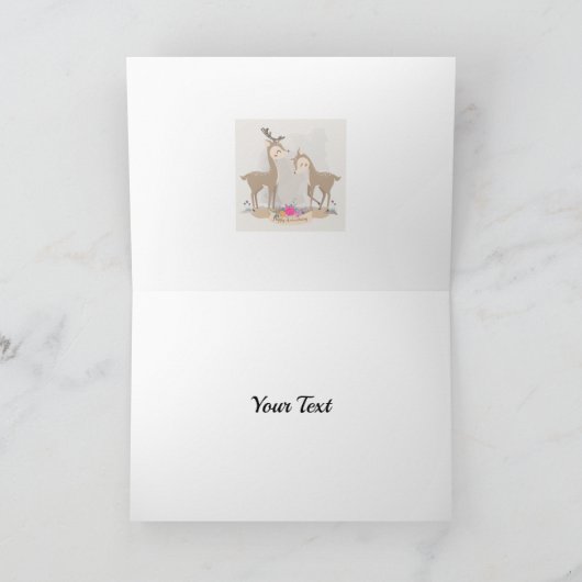 Cute Herten Verliefd Kaart (Binnen)