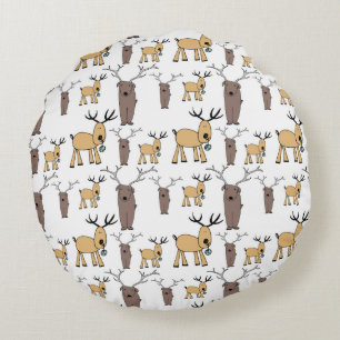 Cute Hertenbok Bull Eland Handgetekende Baby Nurse Rond Kussen