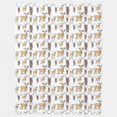 Cute Hertenbok Bull Elk Handgetekende Babykamer Fleece Deken (Voorkant)