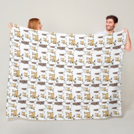 Cute Hertenbok Reu Eland Handgetekende Baby Nurser Fleece Deken