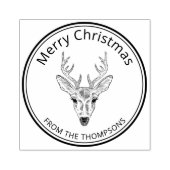Cute Hertenkop Lijn-Kunst Ontwerp Prettig Kerstfee Rubberstempel (Afrduk)