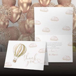 Cute het baby shower met het luchtballon thema bedankkaart