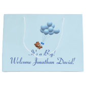 Cute Het is een Beer van de Jongen en ballonnen di Groot Cadeauzakje (Voorkant)