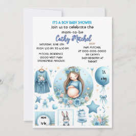 Cute Het is een Jong Baby Shower Blauwe Feest  Kaart