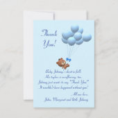 Cute Het is een Jongen Teddy Bear en Balloons Them Bedankkaart (Voorkant)