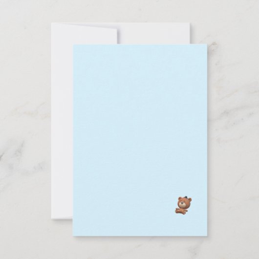 Cute Het is een Jongen Teddy Bear en Balloons Them Bedankkaart (Achterkant)