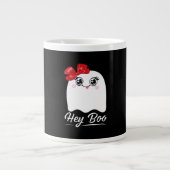 Cute Hey Boo Halloween Design Grote Koffiekop (Voorkant)