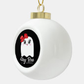 Cute Hey Boo Halloween Design Keramische Bal Ornament (Rechts)