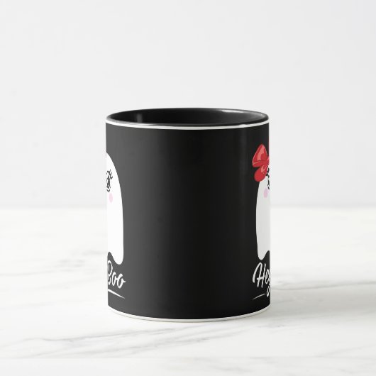 Cute Hey Boo Halloween Design Mok (Midden)