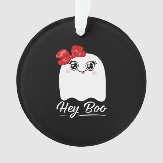 Cute Hey Boo Halloween Design Ornament (voorkant)