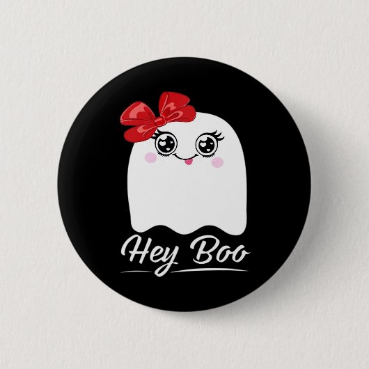 Cute Hey Boo Halloween Design Ronde Button 5,7 Cm (Voorkant)