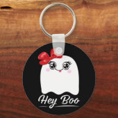 Cute Hey Boo Halloween Design Sleutelhanger (Voorkant)