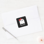 Cute Hey Boo Halloween Design Vierkante Sticker (Envelop)