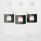 Cute Hey Boo Halloween Design Waterfles Etiket (Flessen)